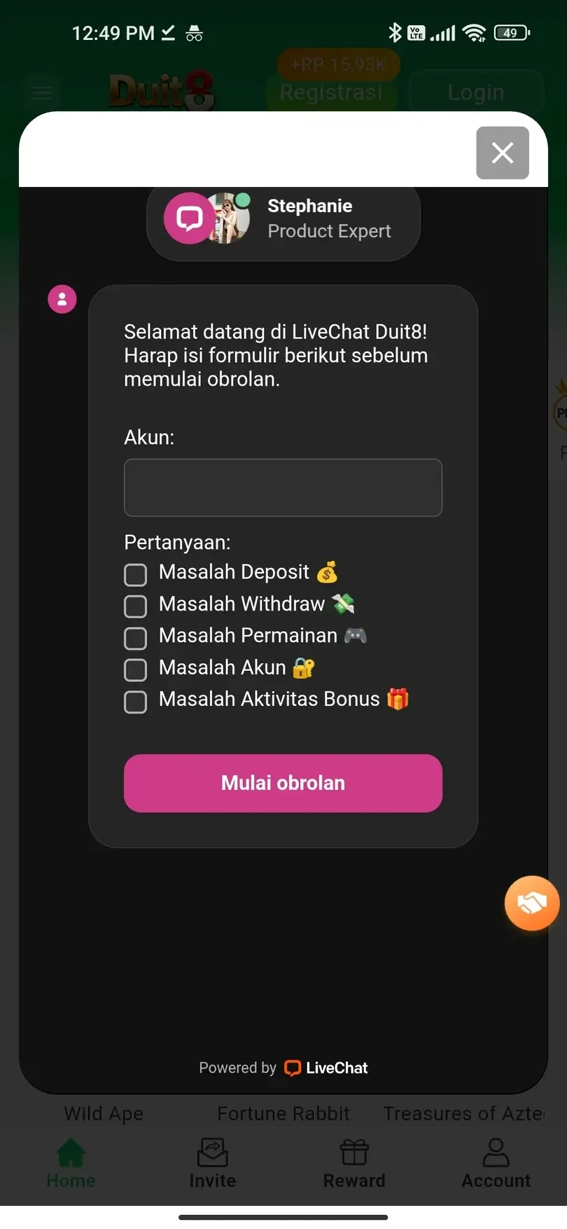 Duit8 fitur deposit dan penarikan