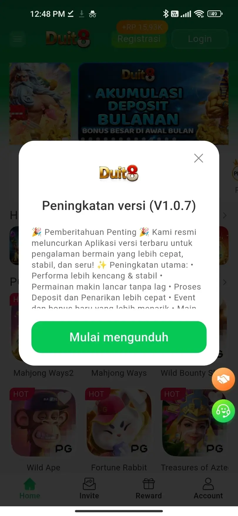 Duit8 live chat dukungan pelanggan
